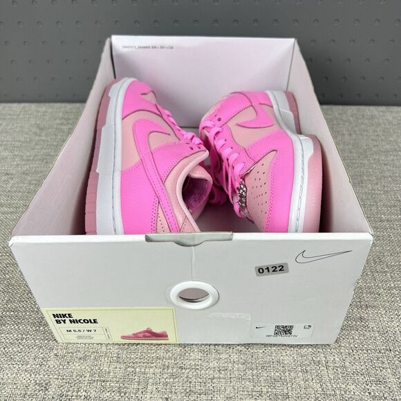 Mens 5.5 / Women 7 - Nike Dunk Low ID Pink White New Sneakers FJ2253-901 - Picture 9 of 10